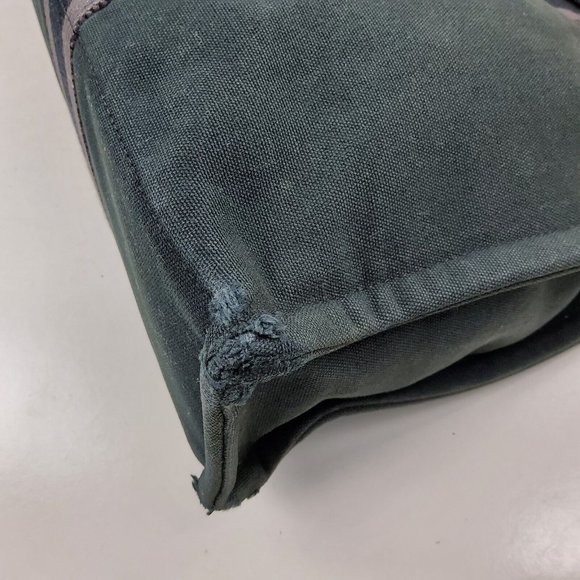 Hermes Fourre Tout Canvas Tote Bag Handbag Satchel Black Grey - Picture 7 of 16